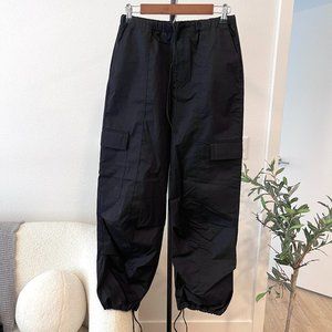 Zara Cargo Nylon Parachute Pants Black | XS